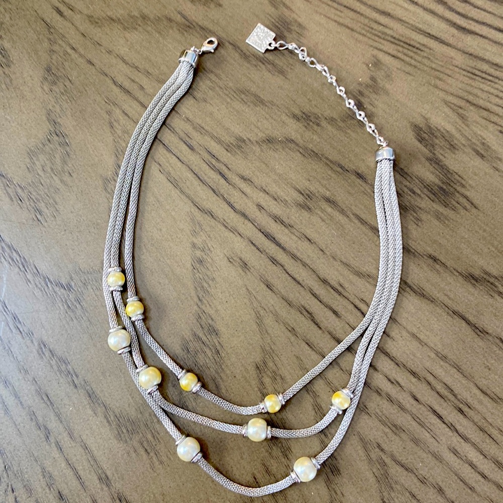 Anne Klein Silver and Pearl Necklace
